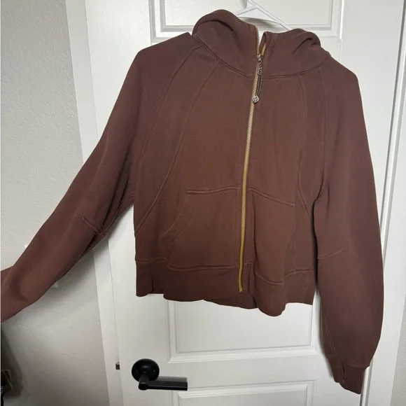 lululemon athletica Brown Scuba Oversized Full Zip Jacket with gold zipper - Picture 3 of 4